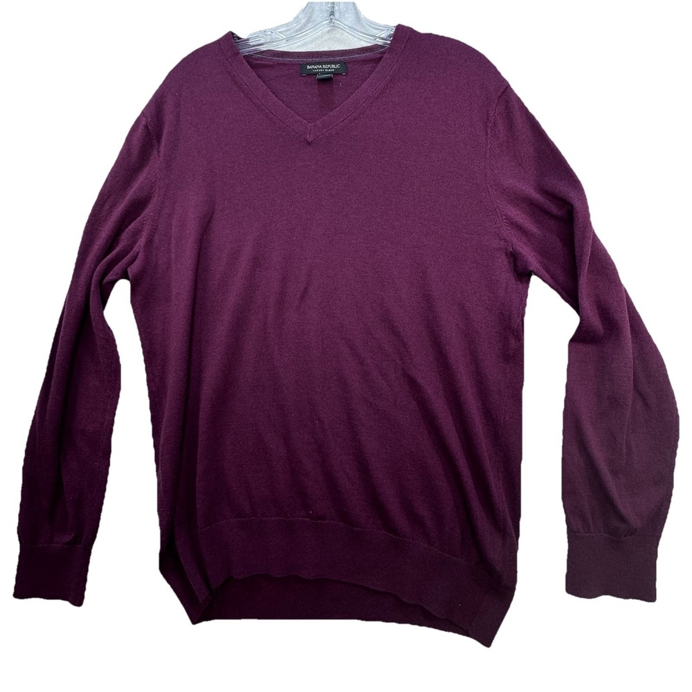 Banana‎ Republic Luxury Silk Cashmere Pullover Sweater Mens Large Soft Preppy